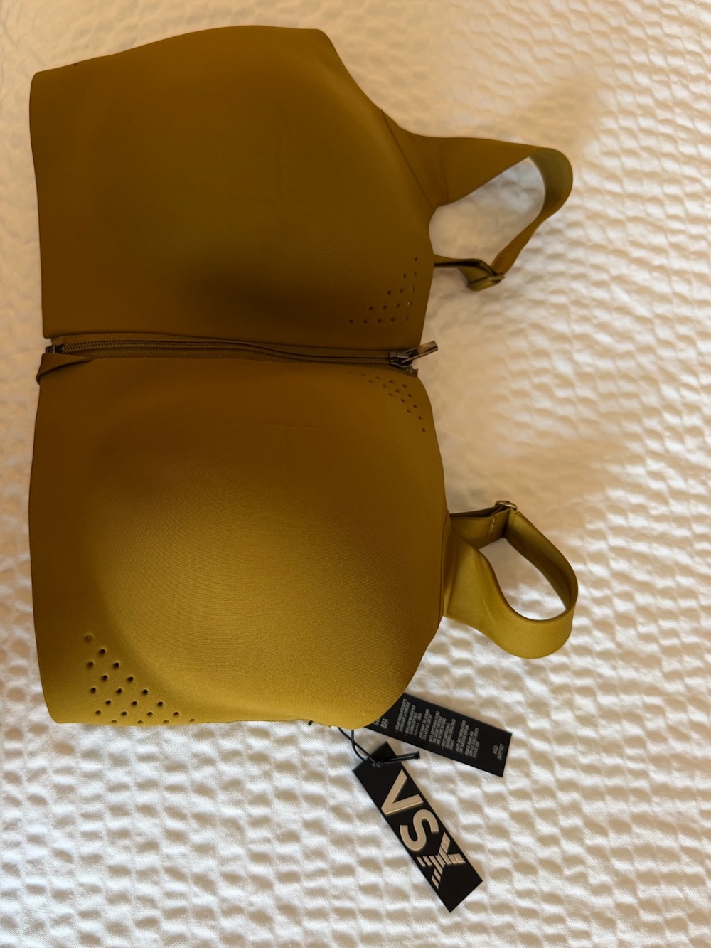 VSX Olive-Mustard Front-Zip Sports Bra